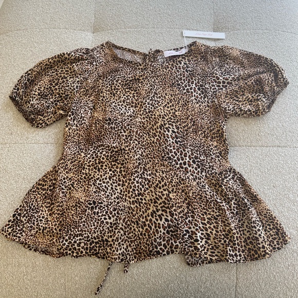 NWT LISA SAYS GAH PETRA BLOUSE - LEOPARD PRINT - SIZE M - Picture 1 of 4